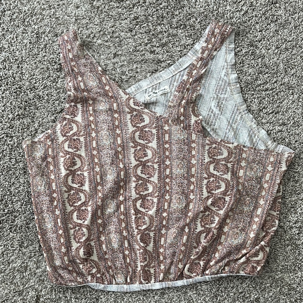 We The Free Blush Patterned Sleeveless Crop Tank